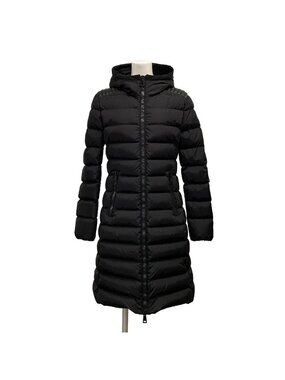 Moncler Down Coat S Taleve Black Long Sleeve Zip Up Winter Comic Tags